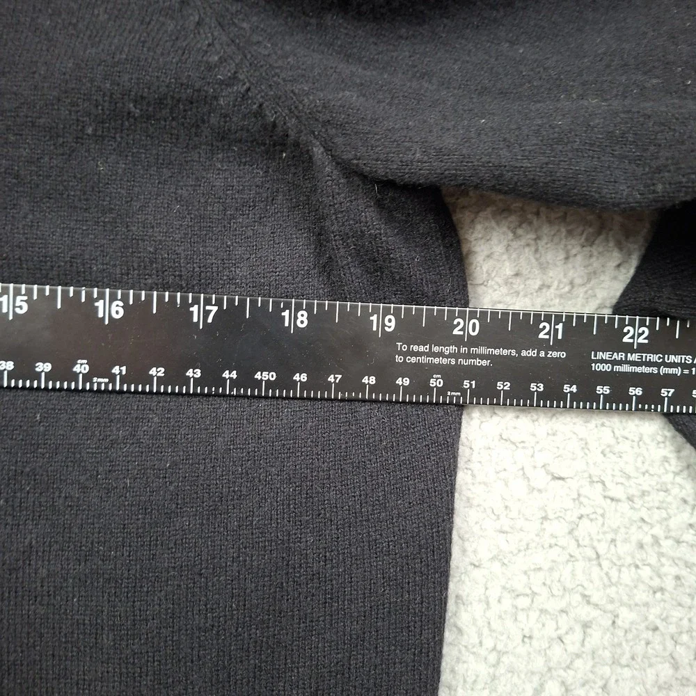 Talbots Women's Pure Cashmere Sweater Size XL Blue 3/4 Sleeve Crew Neck Classic